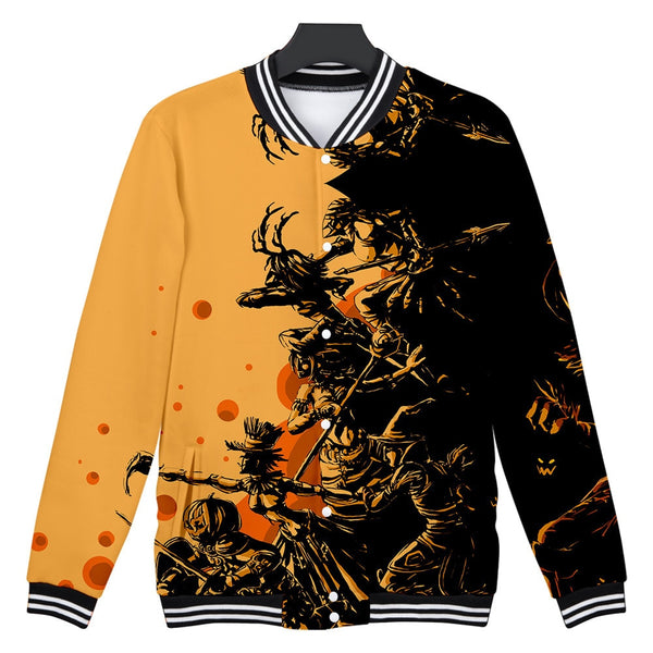 Halloween Costumes Streetwear Hoodie Men Hip Hooded 3D Print Party Long Sleeve Coat Top